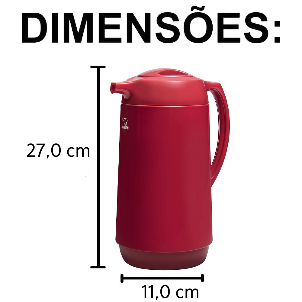 Zojirushi AHGB-10DRA Thermal Serve Carafe, 1.0L, 1L, Red