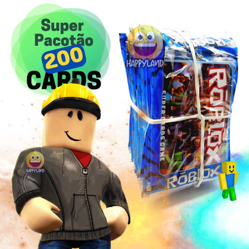 Kit 200 Cards Roblox = 50 Pacotinhos Figurinhas Coleção Bafô