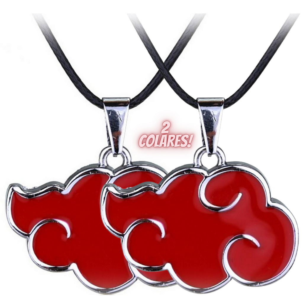 Colar Anime Naruto Pingente Dog Tag Símbolo Nuvem Akatsuki