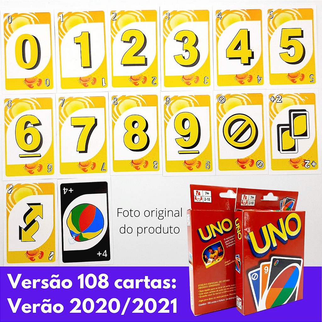 Jogo De Cartas Uno Normal - 108 Cartas
