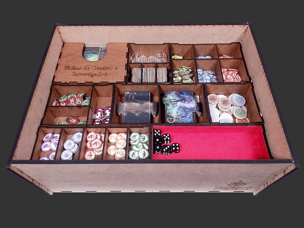 arkham horror card game big box Gamegenic Horror: The Game Night Chest Insert designed for games with external box dimensions of 25.4 x 29.2 x 7.6 cm Big wooden box compatible with