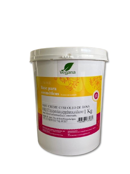 BASE CREME VEGANO HIDRATANTE C/ ÓLEOS DE ROSA MOSQUETA 1KG - Limne