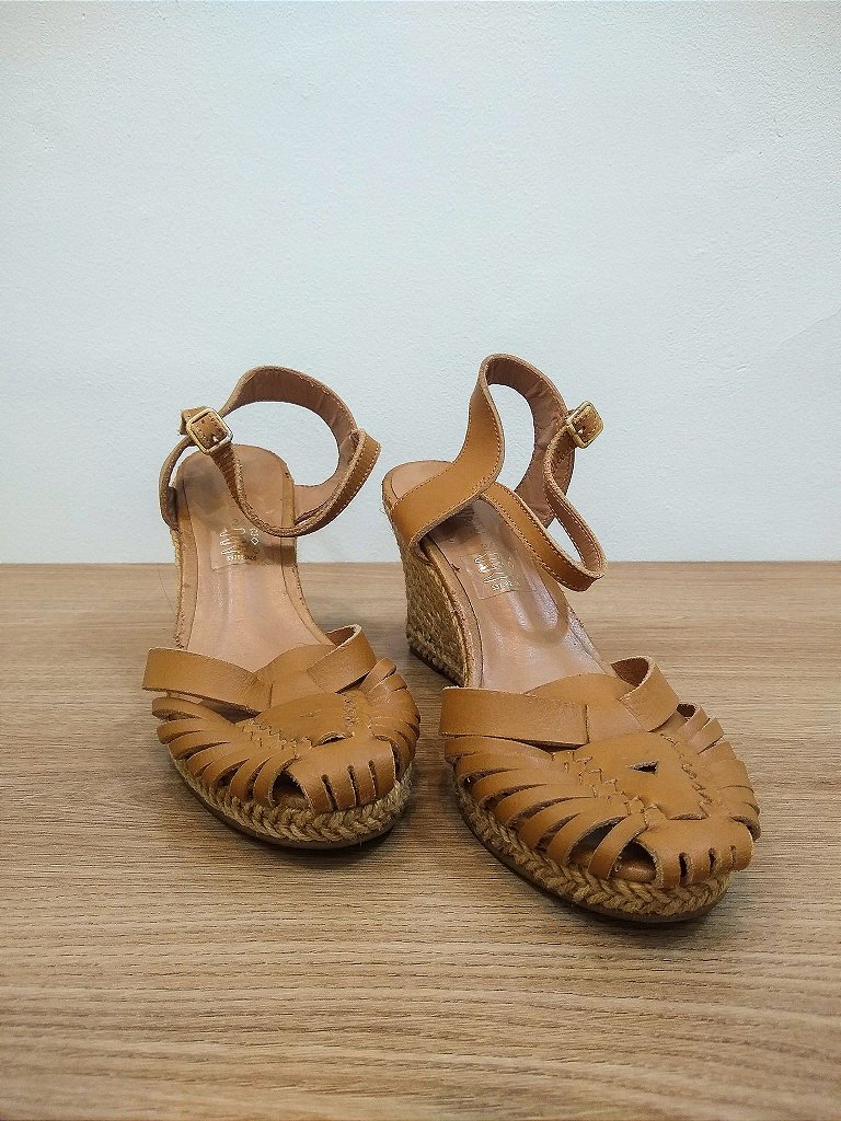 Sandália plataforma amarração crua - R$ 119.00, cor Nude (salto em corda)  #95489, compre agora | Shafa