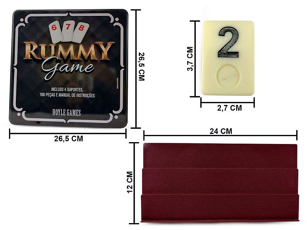 Conjunto de Jogo Deluxe com Peças de Rummy de Ouro