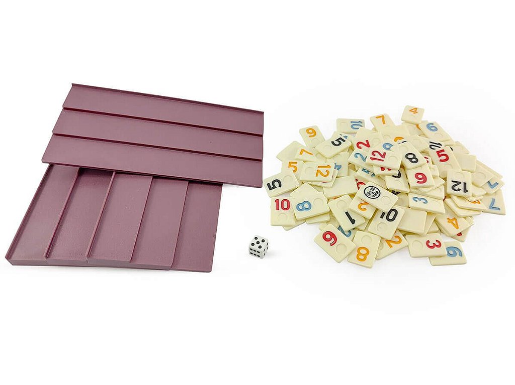 Conjunto de Jogo Deluxe com Peças de Rummy de Ouro