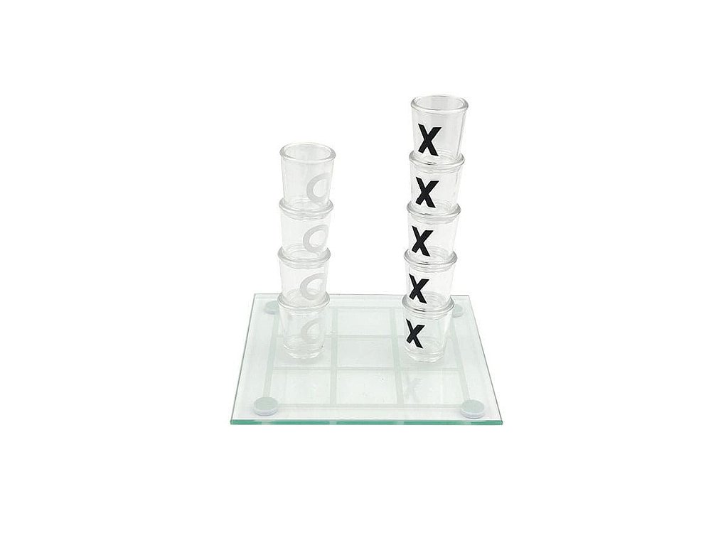 Jogo De Shot Jogo Da Velha Drink Tabuleiro De Vidro 25Cm Com 9 Copos 10Ml :  : Brinquedos e Jogos