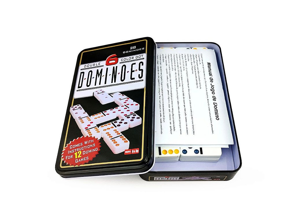 Dominó Dominoes Profissional com 28 Peças 9mm + Baralho MB Teach com 108  Cartas