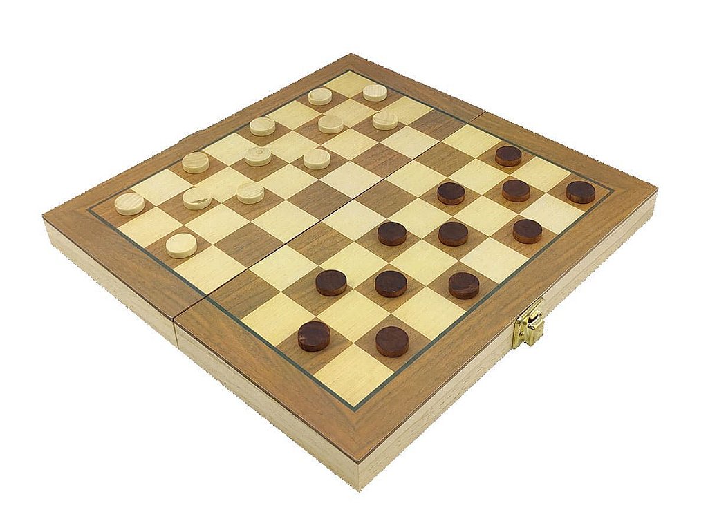 Damas de xadrez magnética dobrável, jogo de tabuleiro grão de madeira de  alta qualidade com versão em inglês