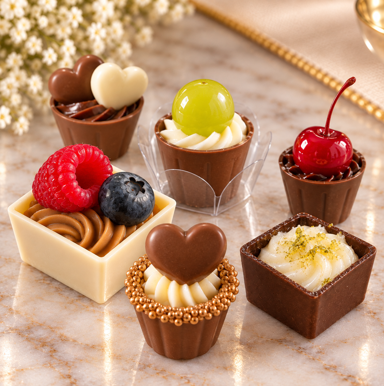 Doce com chocolate belga Charmm Chocolates