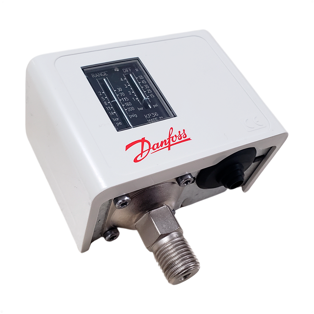 Pressostato Danfoss KP36 Ajustável +2 a 14 Bar Rosca 1/4
