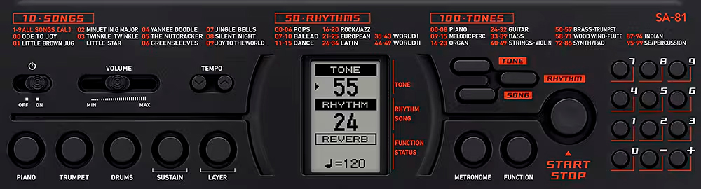 PAINEL DO CONSOLE - CASIO SA-81