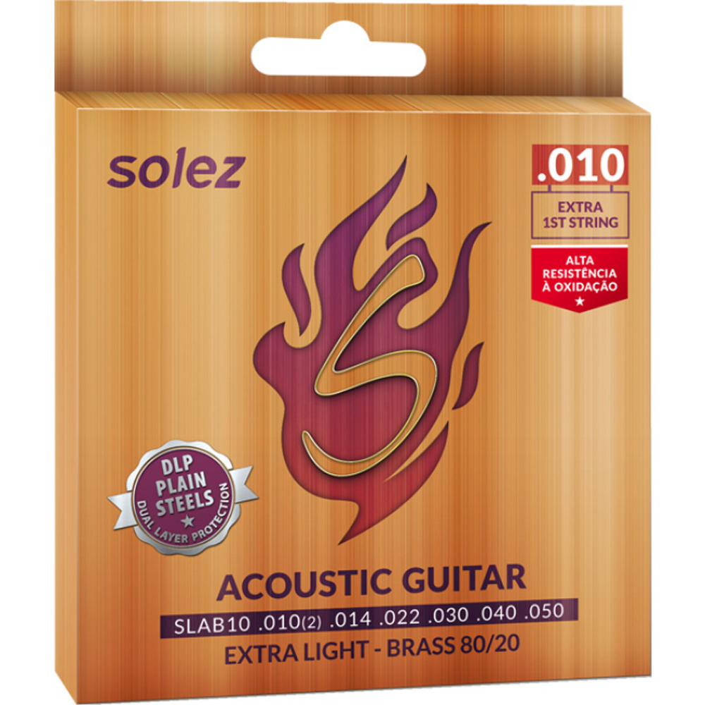 Encordoamento Violão Solez SLAB10 010-050 Bronze 80/20 Extra Light