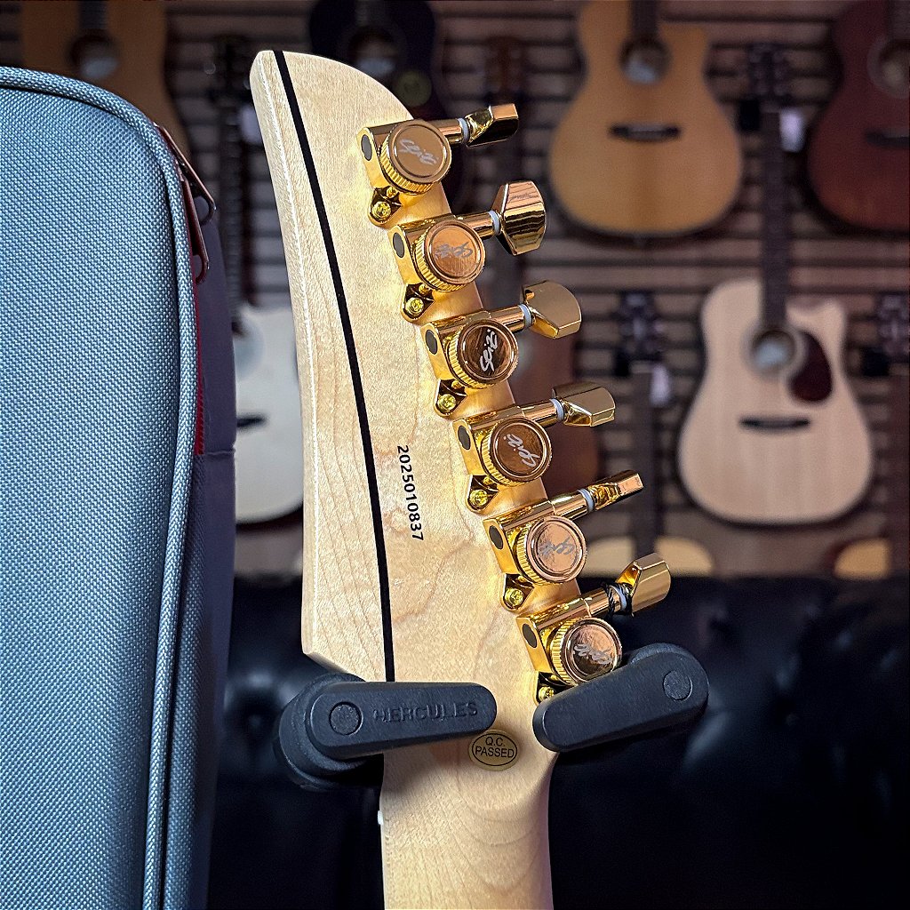 Guitarra Seizi Katana Musashi Pelham Blue Gold Maple c/ Bag
