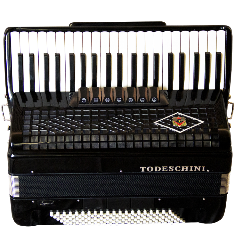 Acordeon 41 Teclas 120 Baixos Todeschini Super 6 Black com Bag