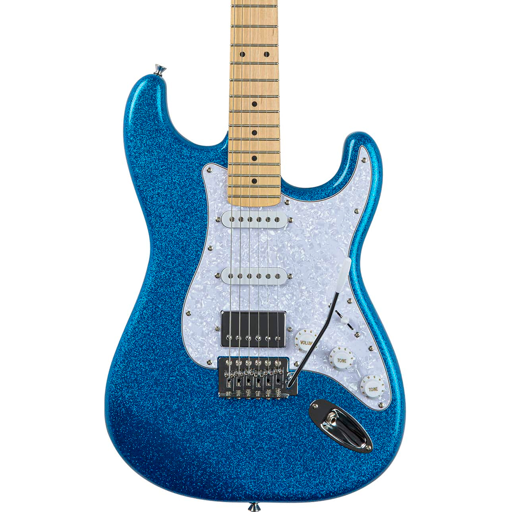 Guitarra Seizi Fun Katana Musashi Royal Blue Sparkle Maple c/ Bag