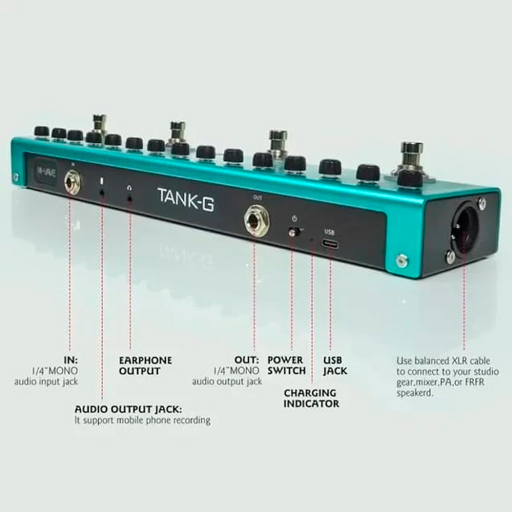M-Vave TANK-G（充電式ギターマルチエフェクター） Pedaleira M-Vave Tank-G Multi-efeitos para Guitarra - Guitar Shop