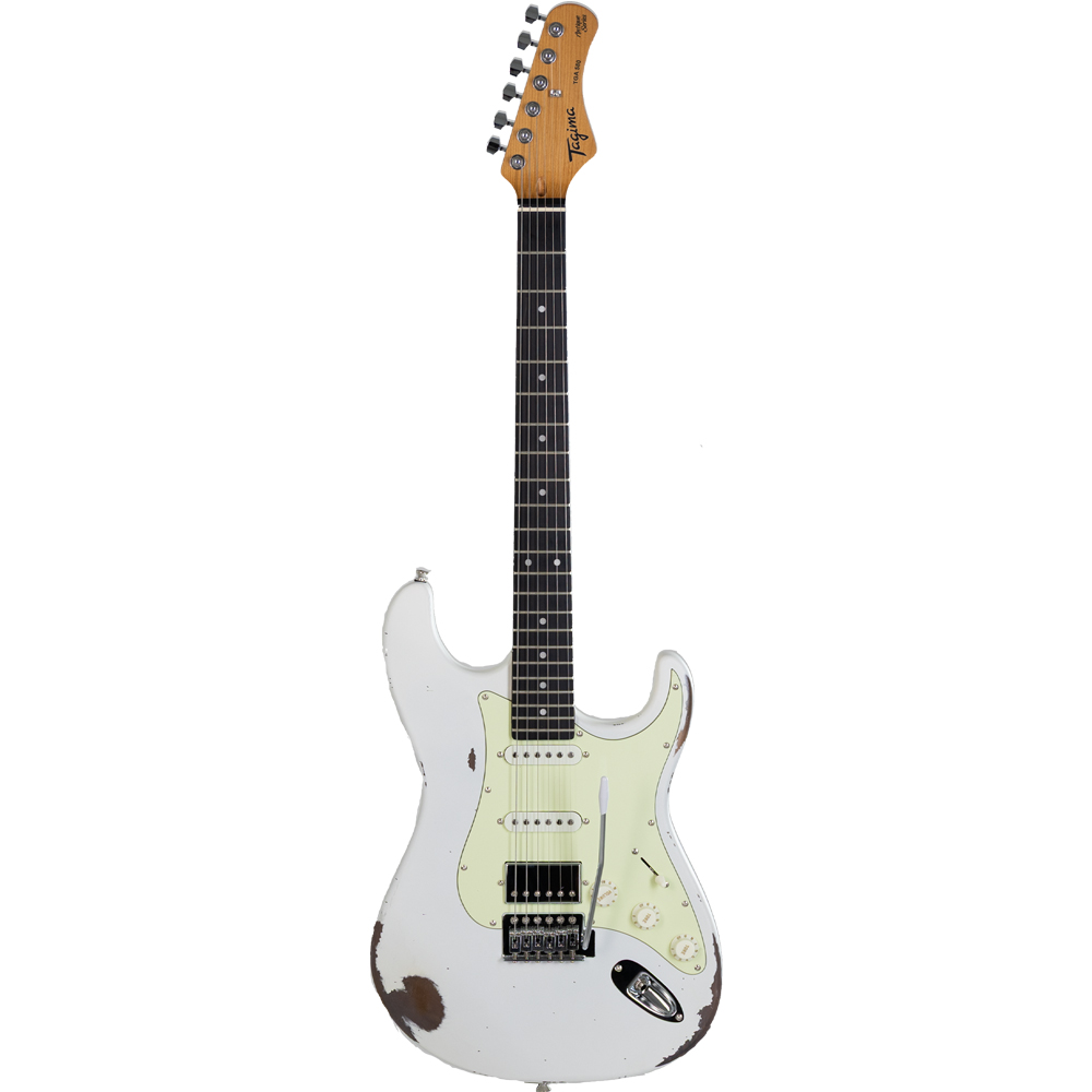 Guitarra Tagima TGA-580 Strato HSS Olympic White Relic Escala
