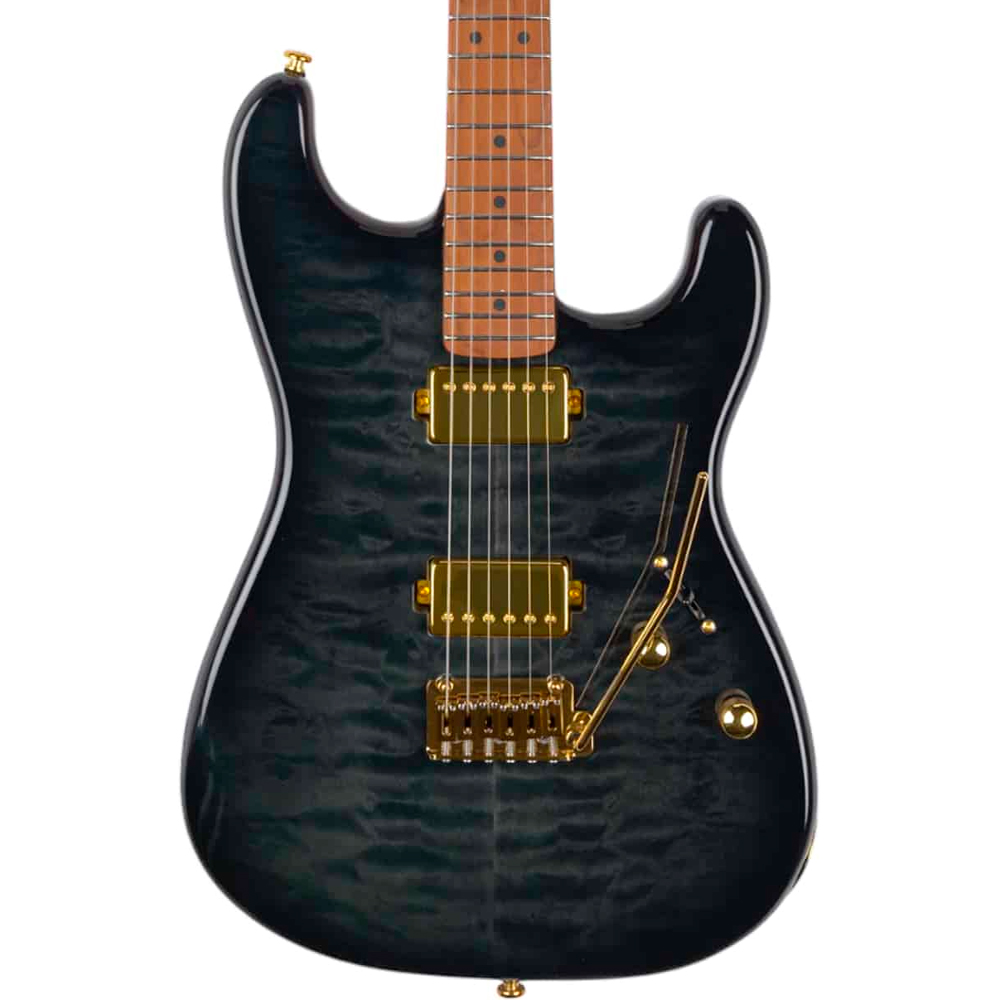 Guitarra Seizi Vintage Ronin Plus Quilted Transparent Black Gold c