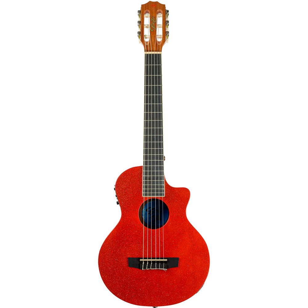 Violão Seizi Fun Panda Eletric Nylon Mini Eletroacústico Lava Red