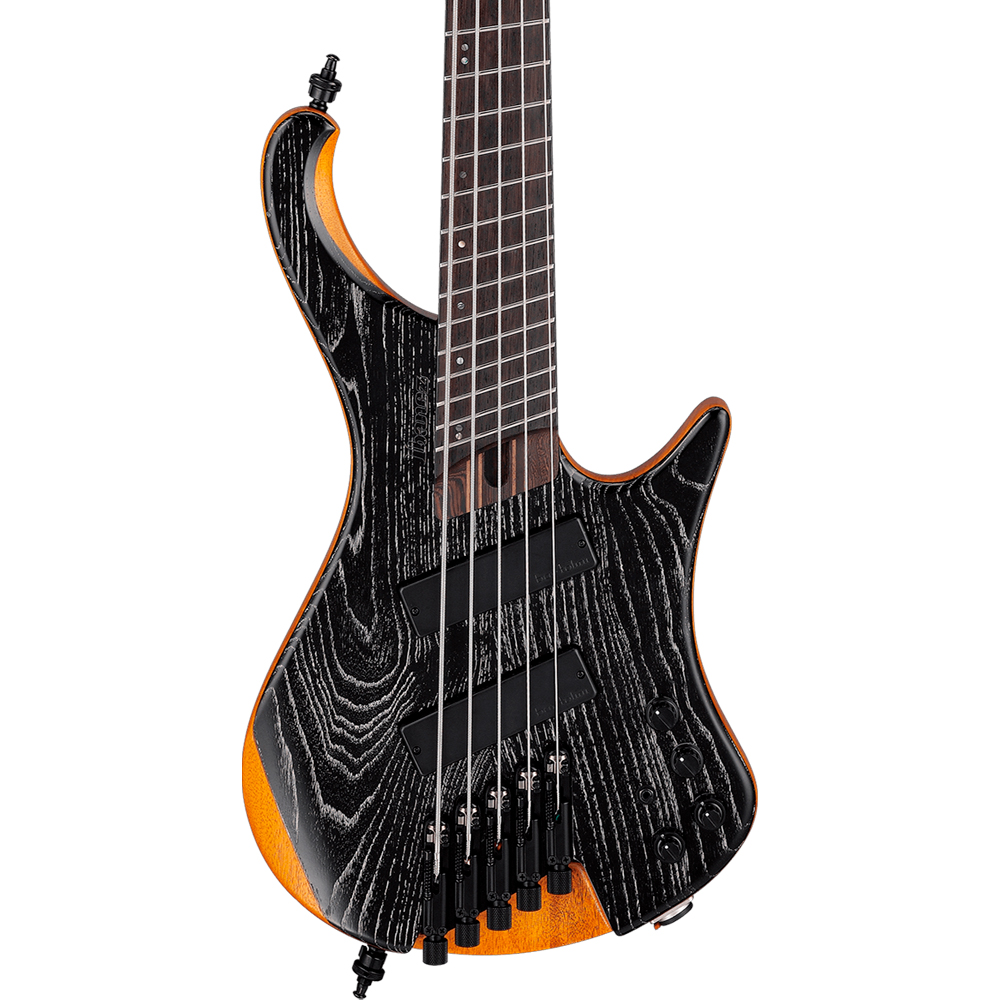 ベース Ibanez EHB1135MS Baixo 5 Cordas Ibanez EHB1135MS SKL Silver Wave Black Low Gloss