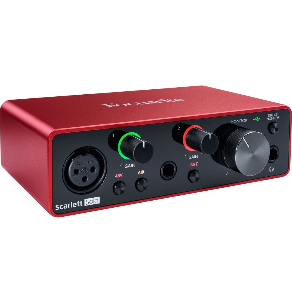Interface de Audio Focusrite Scarlett Solo 3a Geração - para PC e
