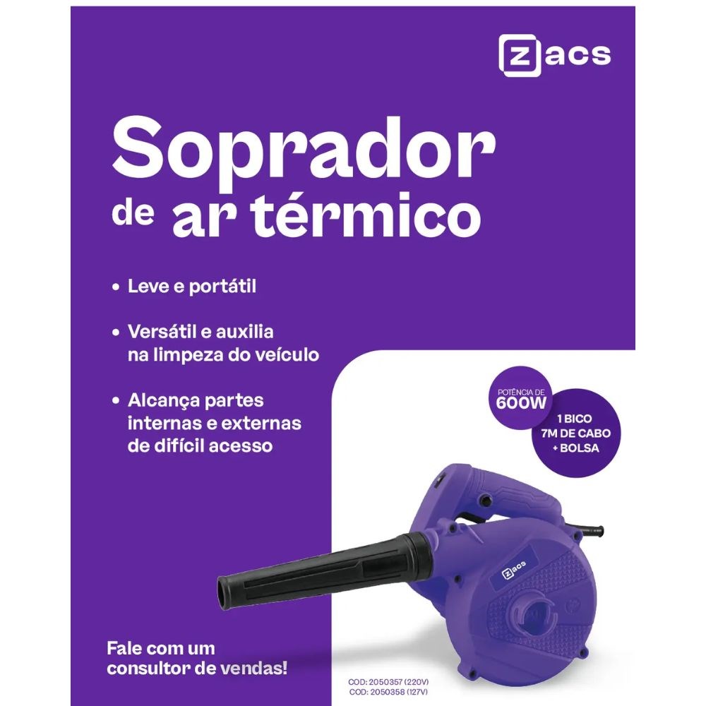 Soprador Térmico 600W 220V Zacs - EXCELLENCE - Produtos Para
