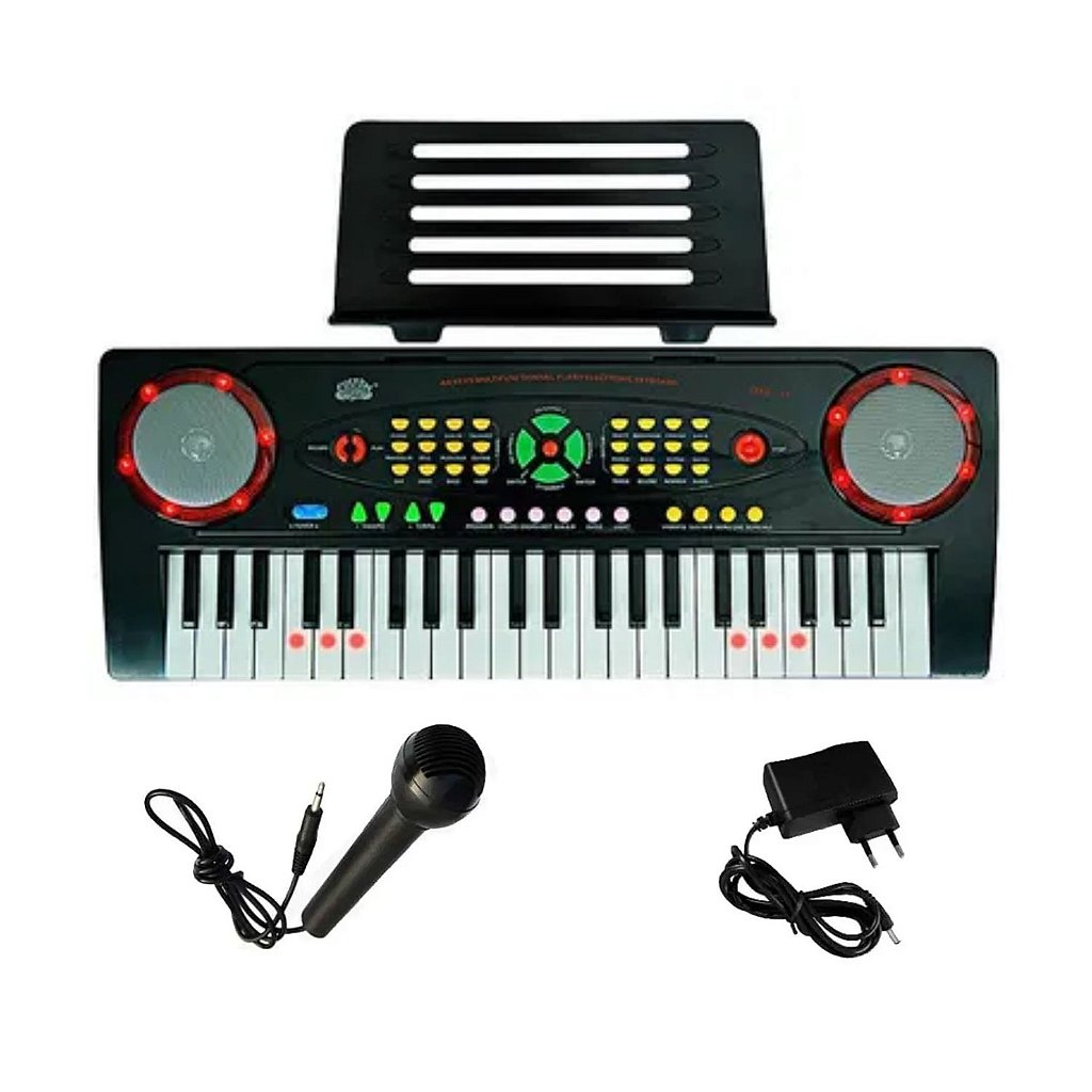 Teclado Infantil Custom Kids 44 Teclas Preto Com Microfone - King Musical -  Instrumentos Musicais e Escola de Música