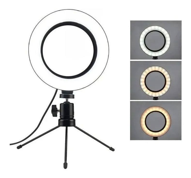 Iluminador Ring Light 16 Cm MXQ Q-161 6 Polegadas - King Musical