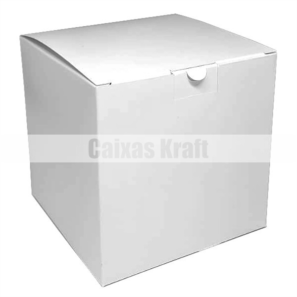 Caixinha 9x9x9 cm em triplex branco 300g - 25 unidades - Caixas Kraft