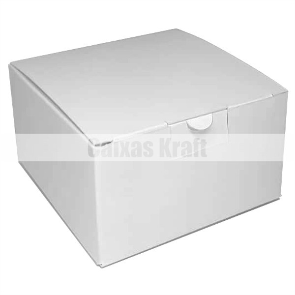 Caixinha 7x7x4 cm em triplex branco 300g - 25 unidades - Caixas Kraft