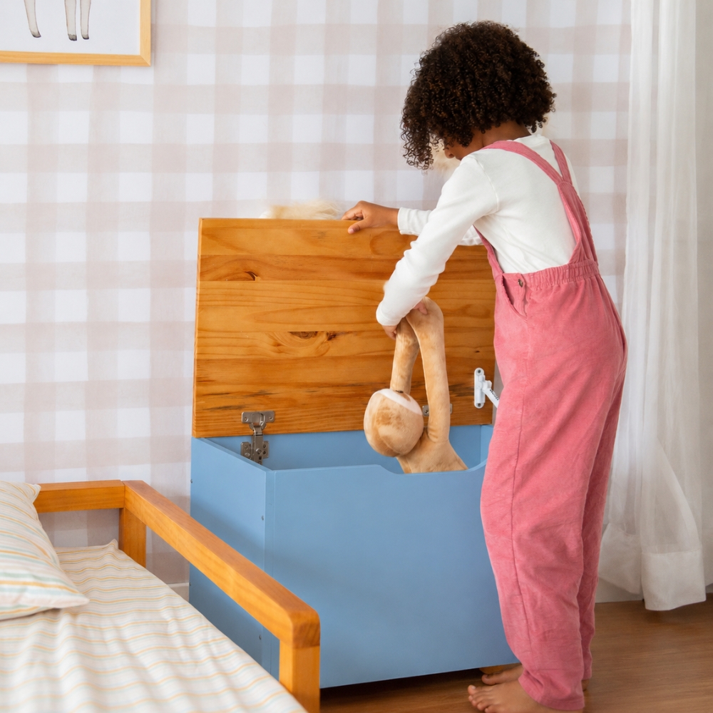 Baú Organizador de Brinquedos Azul