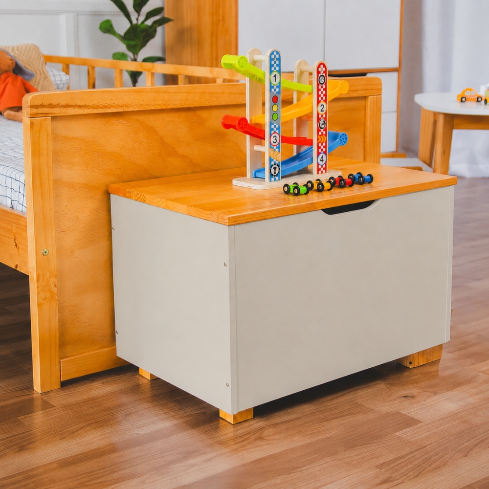 Baú Organizador de Brinquedos Cinza Greige