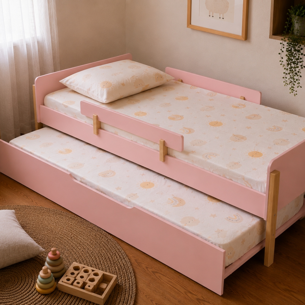 Bicama Infantil Rosa Blush Nina