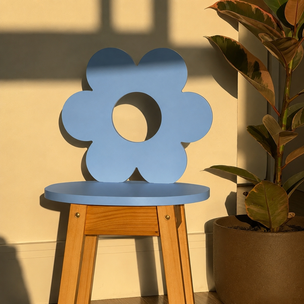 Cadeira Infantil Flor Azul