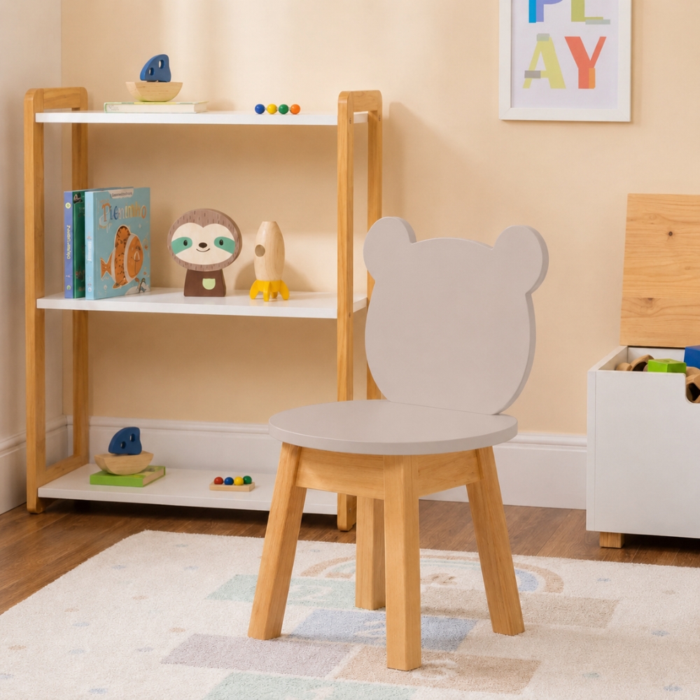 Cadeira Infantil Urso Cinza Greige quarto