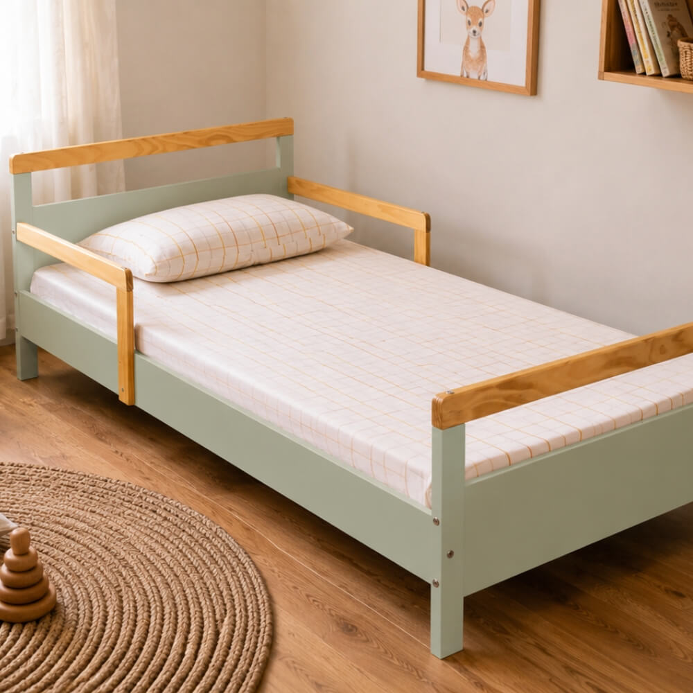Cama Infantil Montessoriana Verde Oliva Bella