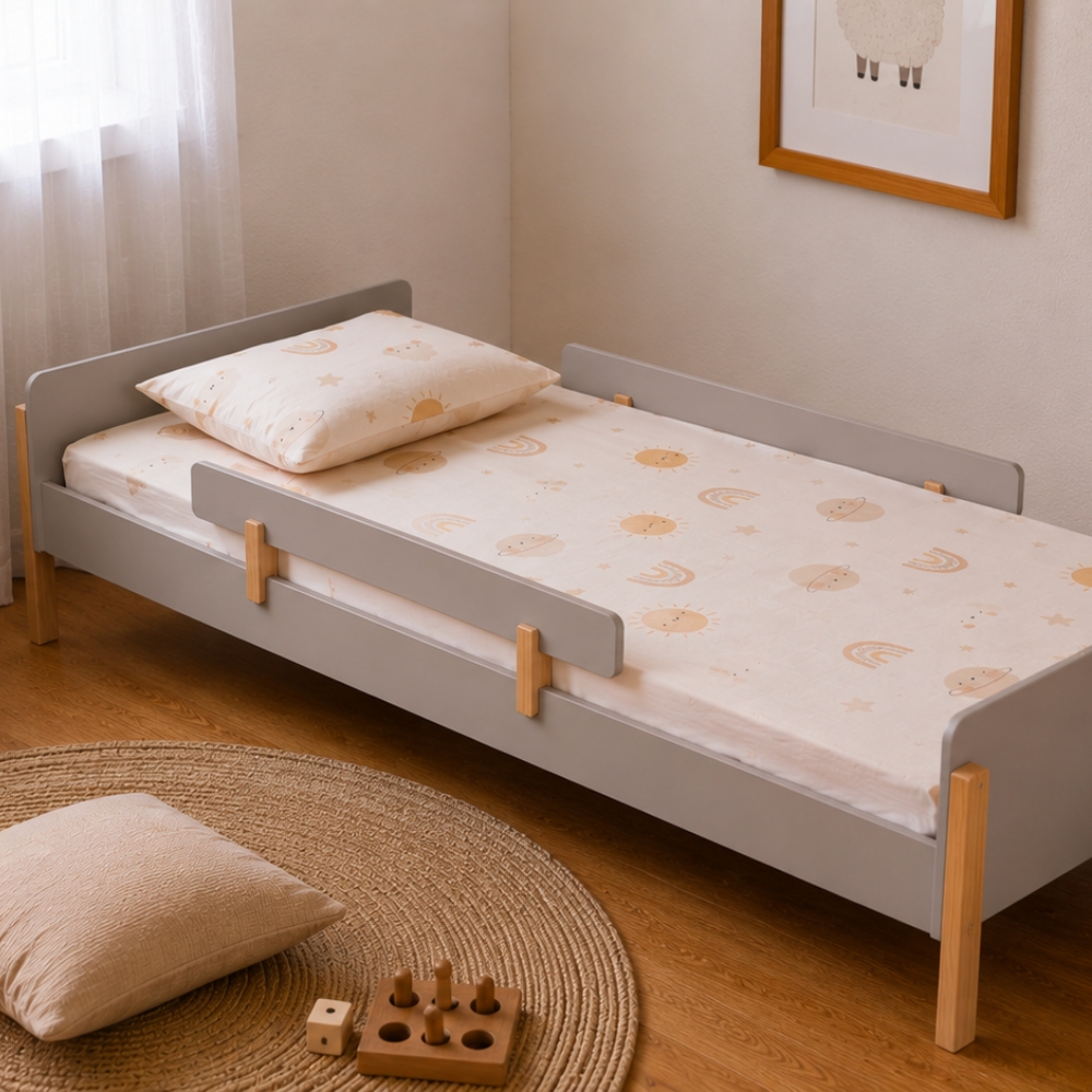 Cama Montessoriana Evolutiva Cinza Greige Nina