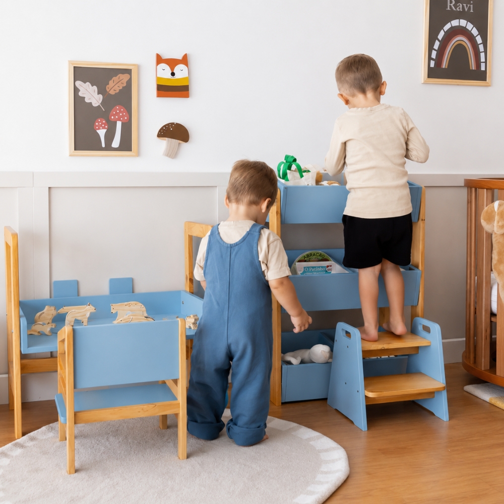 Escadinha Infantil Montessori Azul