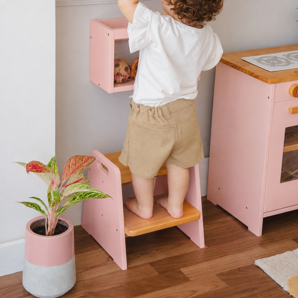 Escadinha Infantil Montessori Rosa Blush