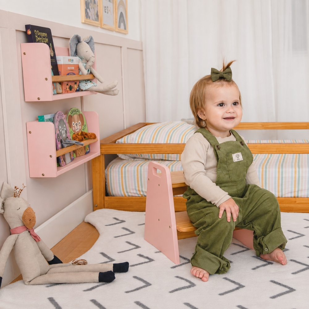 Escadinha Infantil Montessori Rosa Blush