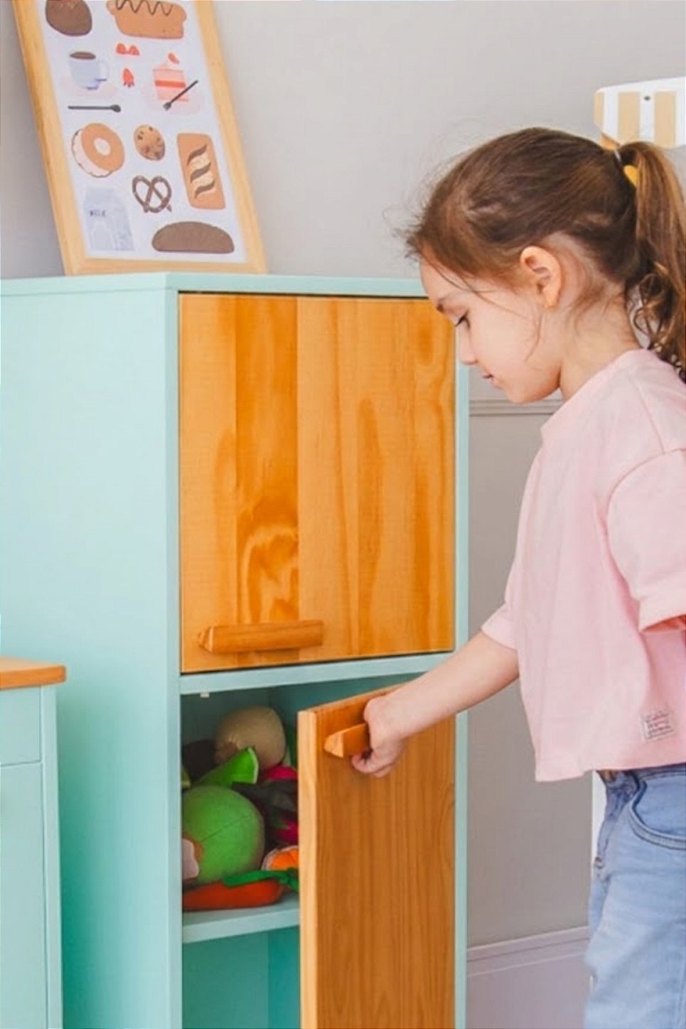 Geladeira Infantil Pocket Verde educativo