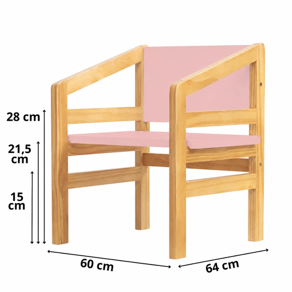 Cadeira Infantil com Regulagem Rosa Blush