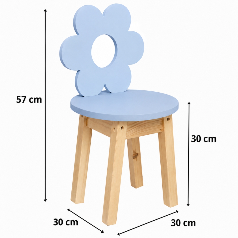 Cadeira Infantil Flor Azul