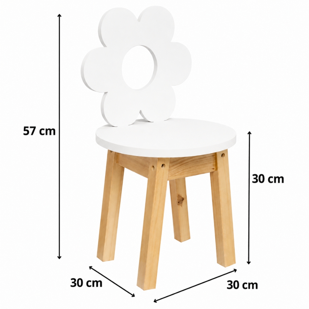 Cadeira Infantil Flor Branca
