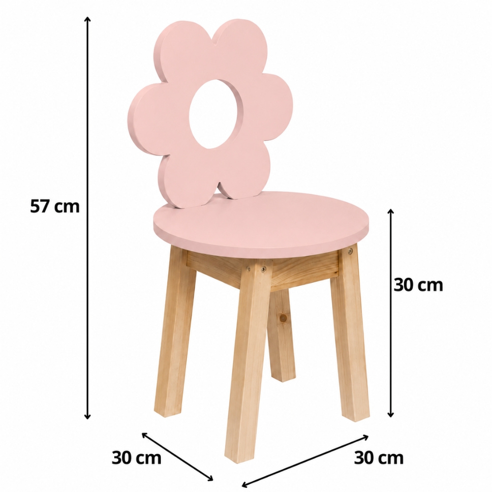 Cadeira Infantil Flor Rosa Blush