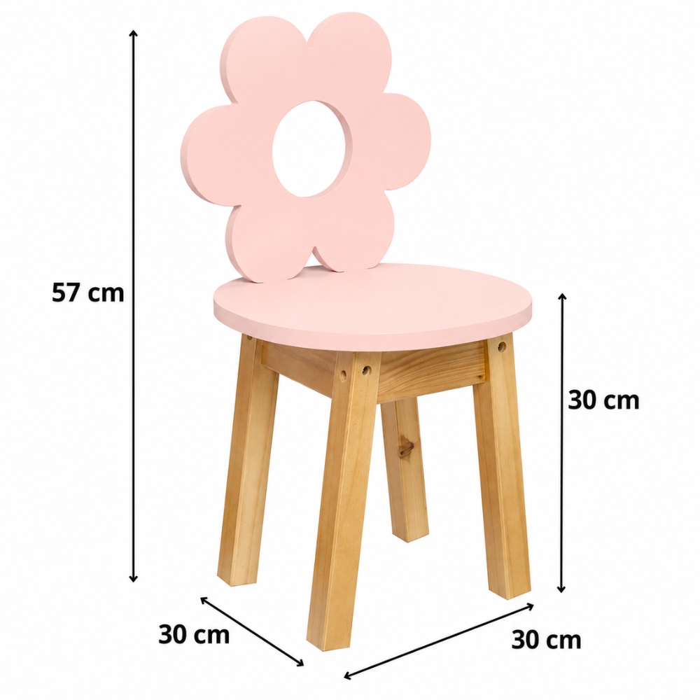 Cadeira Infantil Flor Rosa