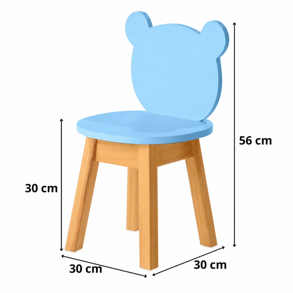 Dimensões Cadeira Infantil Urso Azul