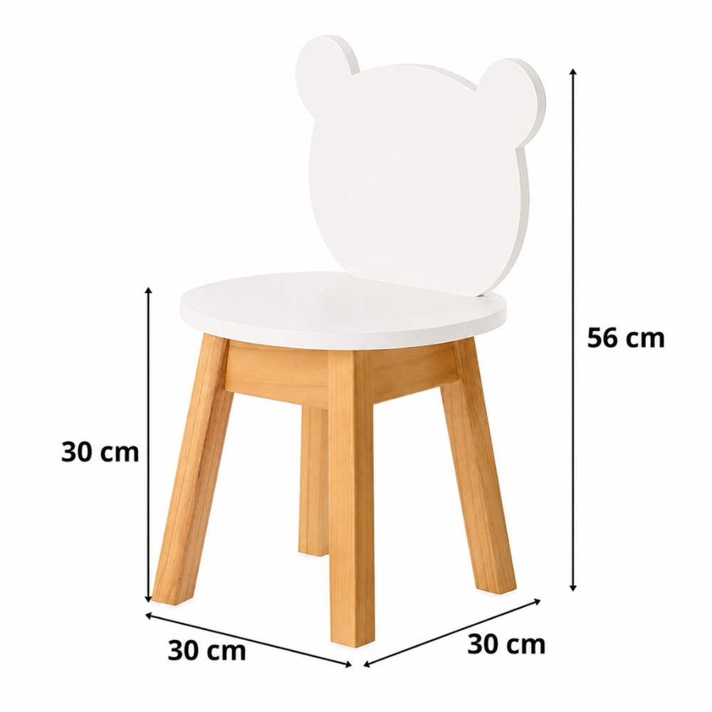 Dimensões Cadeira Infantil Urso Branca