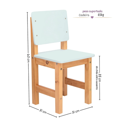 Dimensões cadeira juvenil Luna
