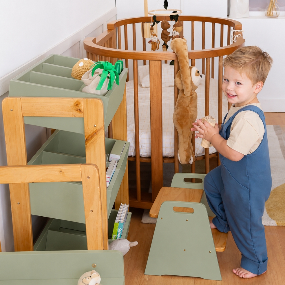Escadinha Infantil Montessori Verde Oliva